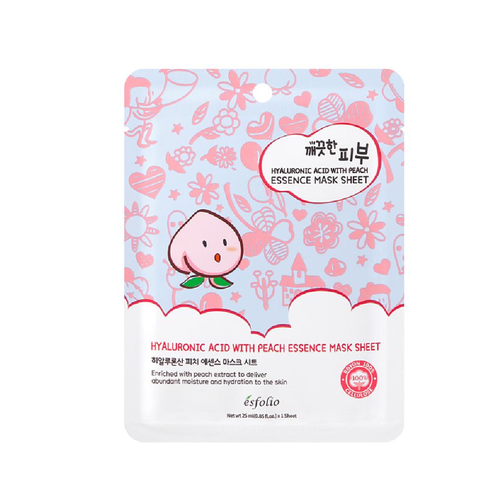 ESFOLIO | PURE SKIN HYALURONIC ACID WITH PEACH ESSENCE SHEET MASK - onnistyle.com