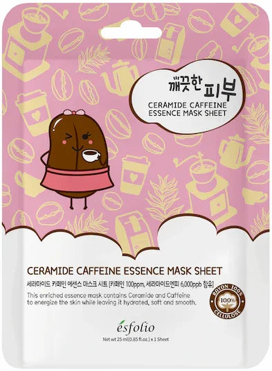 ESFOLIO | CERAMIDE CAFFEINE ESSENCE SHEET MASK - 25ml - onnistyle.com
