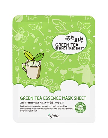 maschera viso esfolio green tea sheet mask in confezione singola. onnistyle.com