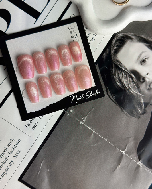 PRESS ON NAILS | PINK RAINBOW