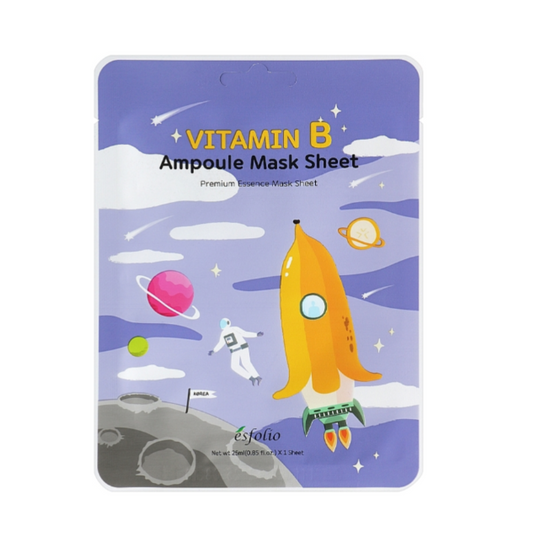 maschera viso esfolio vitamin b ampoule mask sheet in confezione. onnistyle.com