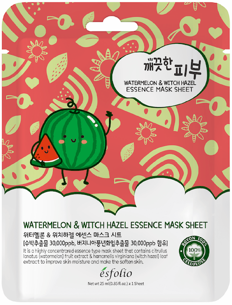 ESFOLIO | WATERMELON &WITCH HAZEL ESSENCE SHEET MASK- 25ml