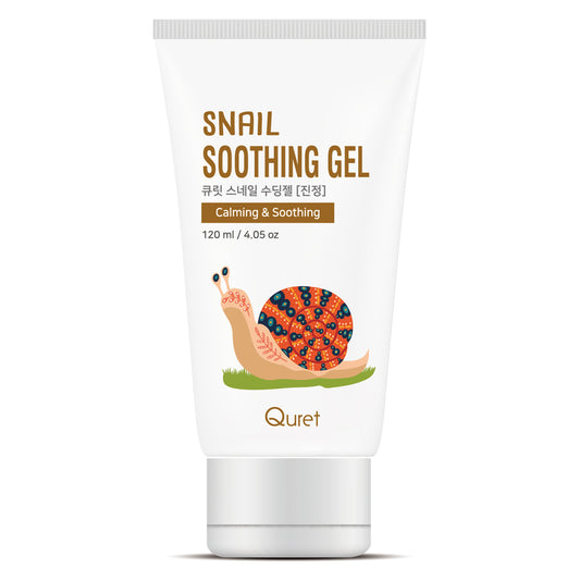 confezione di quret snail soothing gel 120ml. gel con bava di lumaca viso e corpo